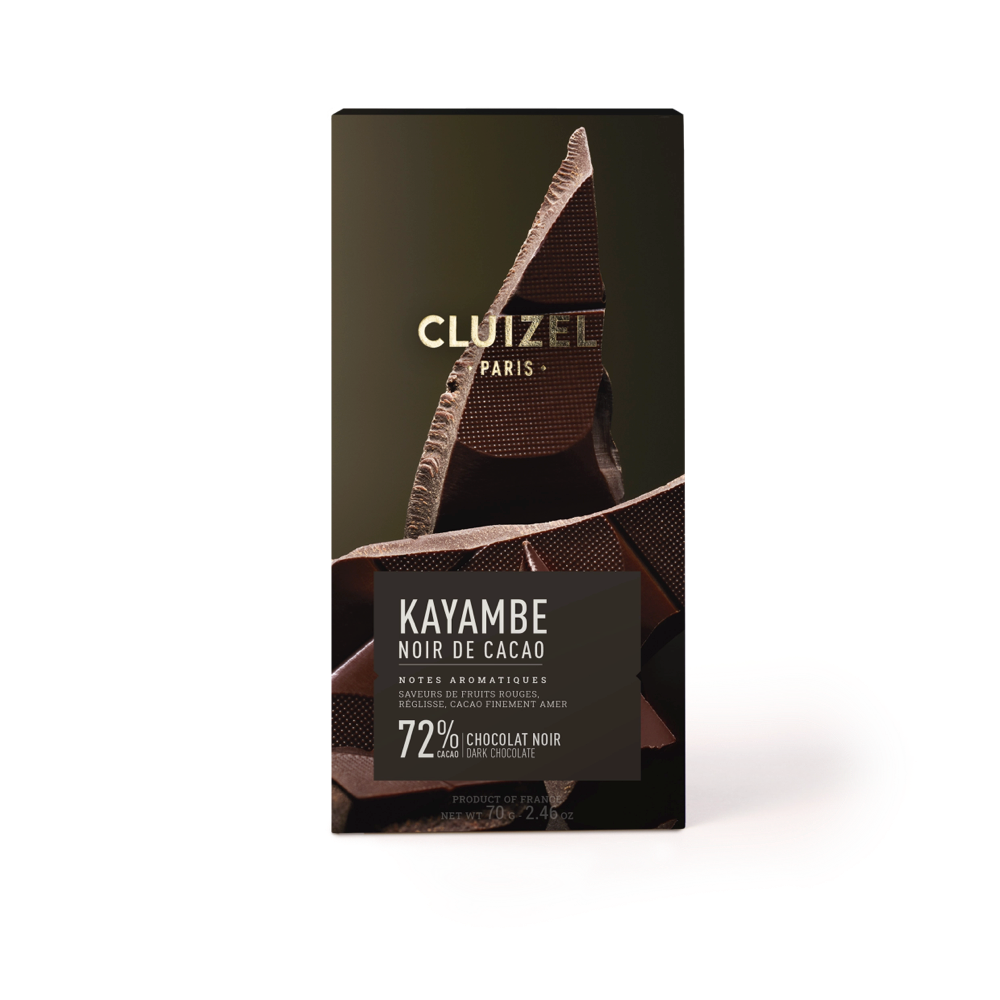 Tablette Kayambe Noir de Cacao noir 72% CLUIZEL