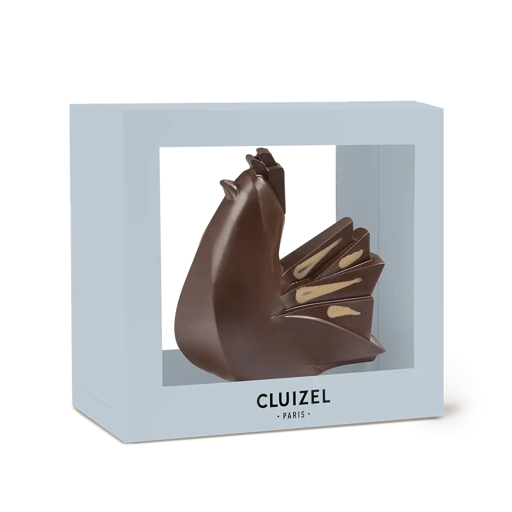 Poule garnie chocolat Kayambe Noir 72% CLUIZEL